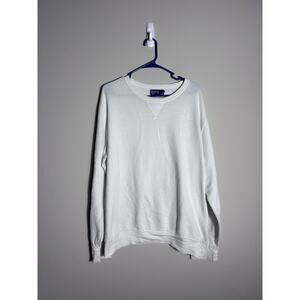 Polo by Ralph Lauren Men White Fleece Crewneck Sweater Size XXL Pullover vintage